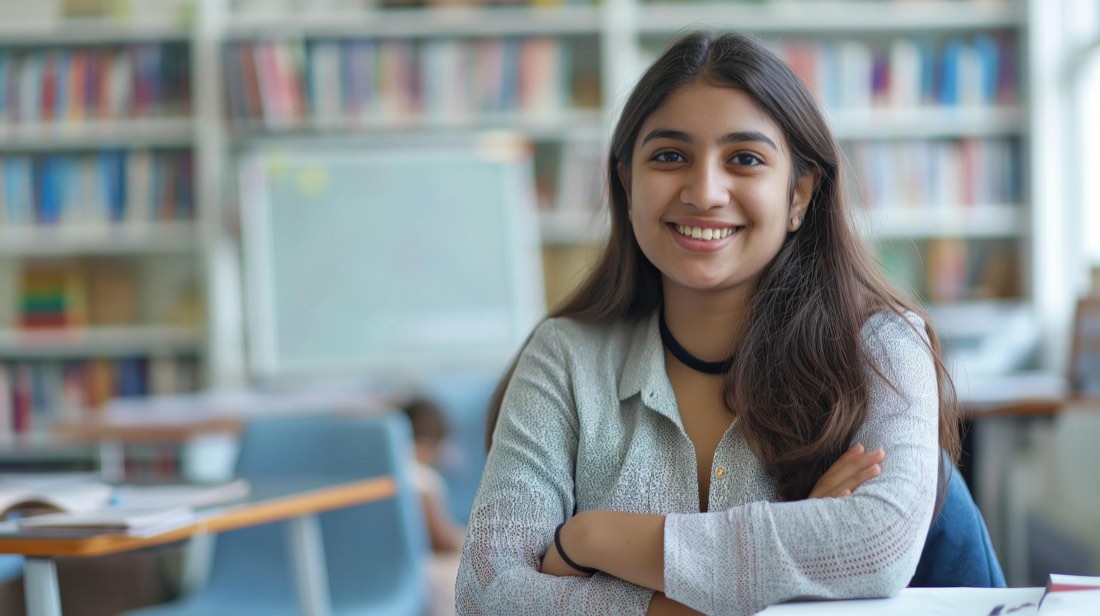 A student submitting a college application online